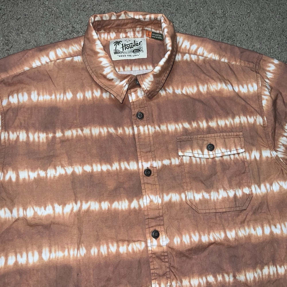 Howler Bros Shirt Mens Large Short Sleeve Tye Dye‎ Button Up Outdoor Western